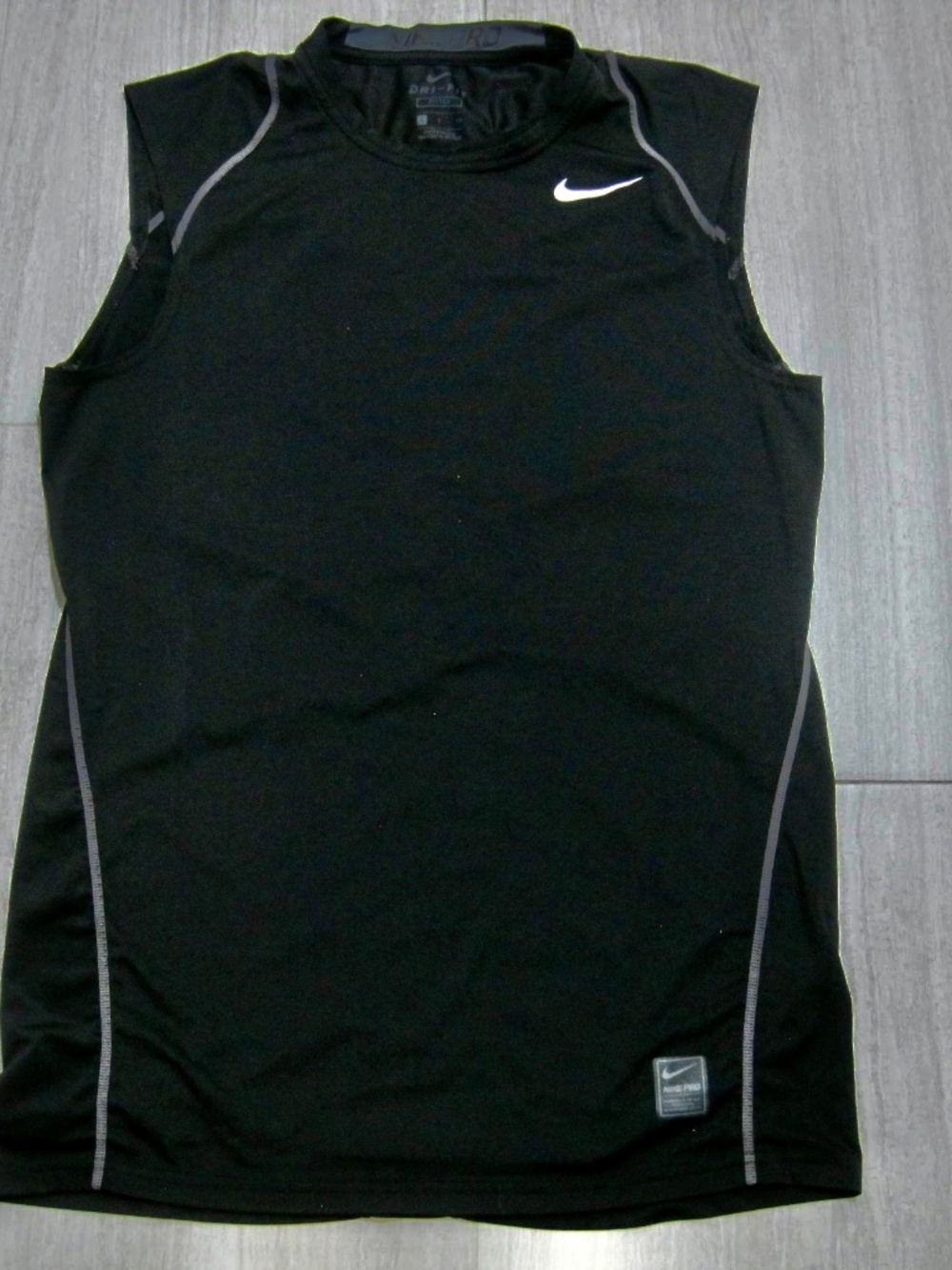 NIKE Athletic Unisex Dri Fit Black Top. Size S